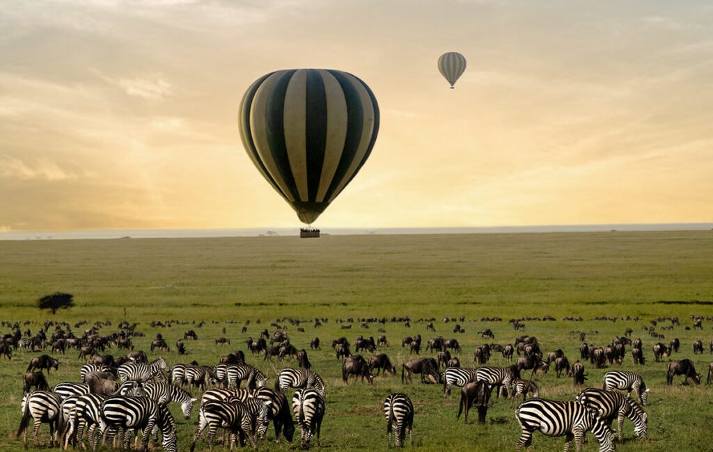 Experience the best African Balloon Safari with One Nature  Nyaruswiga ultra luxury African Safari Lodge in Serengeti, Tanzania